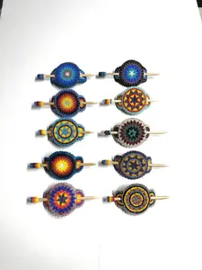 Navajo Beaded Hair Bun Pieces with Sticks