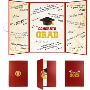 2025 Graduation Party Decorations - Red  Class of 2025 Guest Book Alternative Congrats Grad Signature Certificate Board for Graduation  Party Supplies