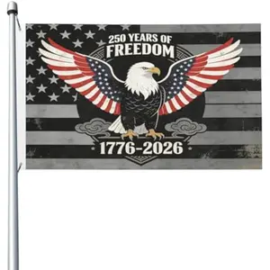 1776-2026 Commemorative Flag  – Double Sided 250 Years America Patriotic Banner, USA Semiquincentennial Yard Decor for Indoor Outdoor Garden Home