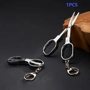 Stainless Steel Folding Mini Scissors, Portable Pocket Knife, Ideal for Travel, Fishing, Crafts, Sewing, Daily Use