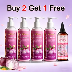 Buy 2 Get 1 Free! AKBAN Onion Biotin Shampoo & Conditioner + Free Cherry Blossom Oil | Hair Growth & Repair