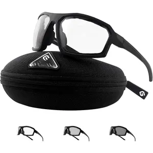 REV Z87+ Powersports  Riding Goggles High Impact Photochromic UV400  Wrap Sunglasses Safety Glasses