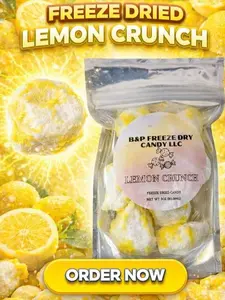 B&P Freeze-Dried Lemon Crunch 3oz - Freeze-Dried Lemon Heads Snack with Flavor and Tangy Taste