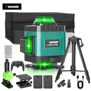 360° Self-Leveling 16-Line Green Laser Level Kit, Jobsite Tough For Framing/Tiling/Landscaping, 2*3000mAh Rechargeable & 39" Tripod,Digital display, Remote control function,High-Visibility Beam, Unique Holiday gifts, Tool Box Included.