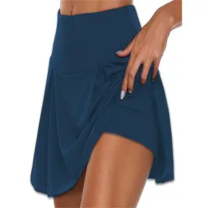 Plus Size 4pcs Set of Women'S Flowing Running Shorts, Gym Yoga Exercise, Tennis Skirt, Sports Short Skirt, Cute And Fashionable Clothing, Summer