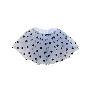 Black & White Polka Dot Tutu Skirt – 3 Layer Tulle Skirt for Kids & Adults – Costume, Dance, Dress-Up