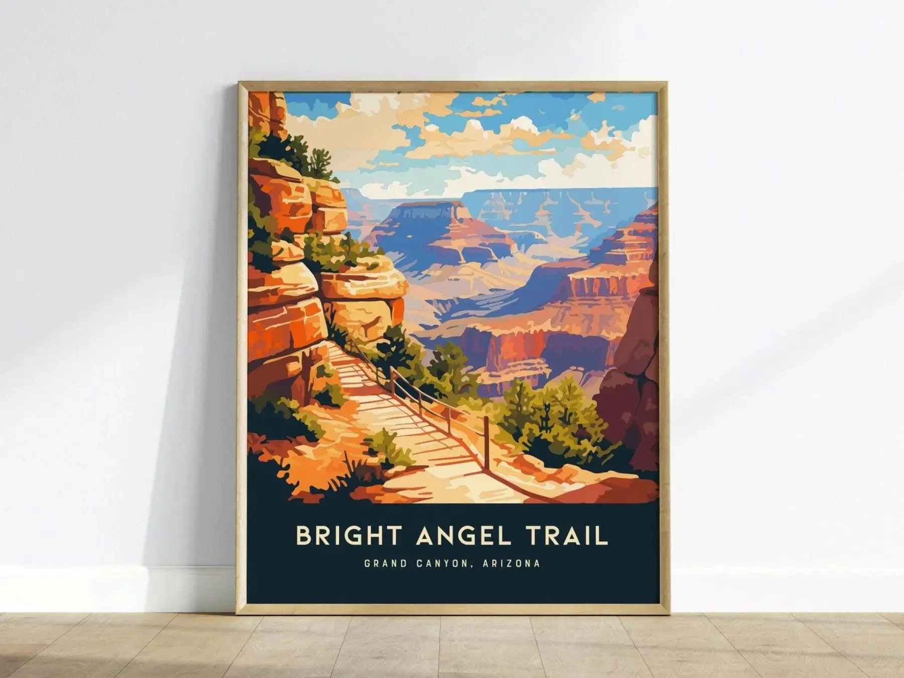 Bright Angel Trail Hiker Poster | Grand Canyon National Park Wall Art