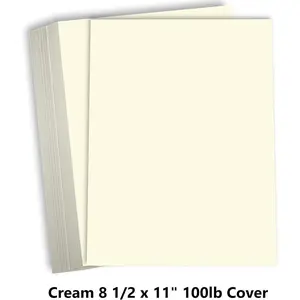 Cream Colored Cardstock Thick Paper - 8 1/2 x 11" Heavy Weight 100 lb Cover Card Stock for Printer - 50 Pack