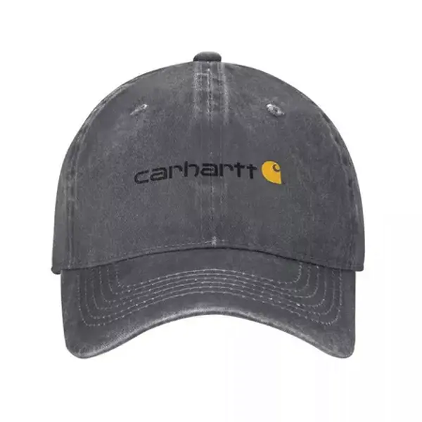 Carhartt Washed Cotton Canvas Baseball Cap – Adjustable Dad Hat with Embroidered Logo, Unisex Casual Outdoor Hat, Charcoal Gray