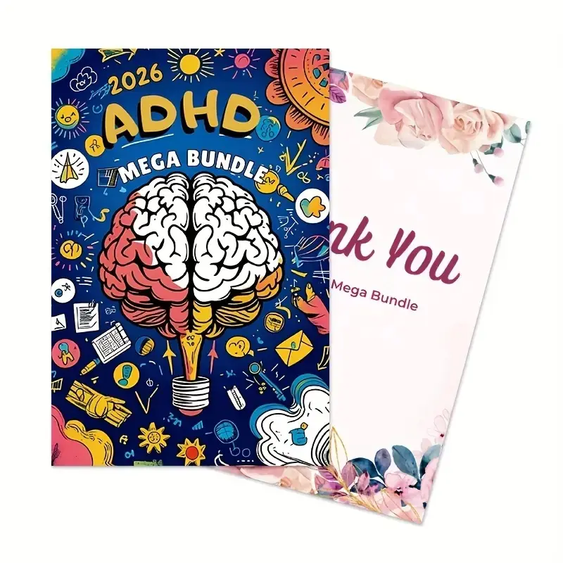 Adhd Executive Function Workbook, 300 Pages Memory Practice, Task Management, Cognitive Flexibility, Emotion Tracker, Self-Care, Relaxation Guide