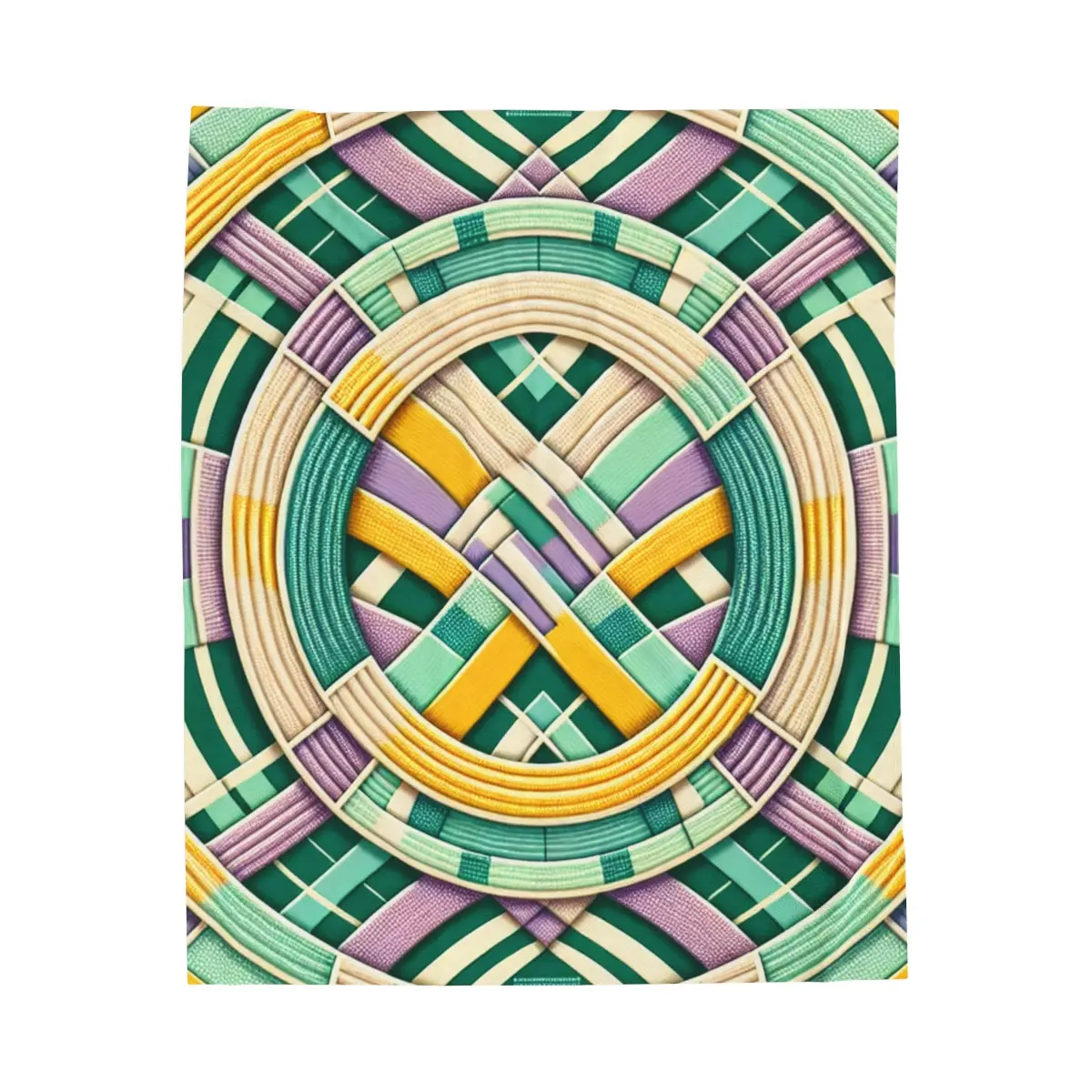 Woven Circles of Pastel Hues- Plush Blanket
