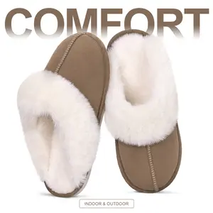 Memory Foam Fluffy Slippers for Women, Indoor & Outdoor Non-Slip House Shoes
