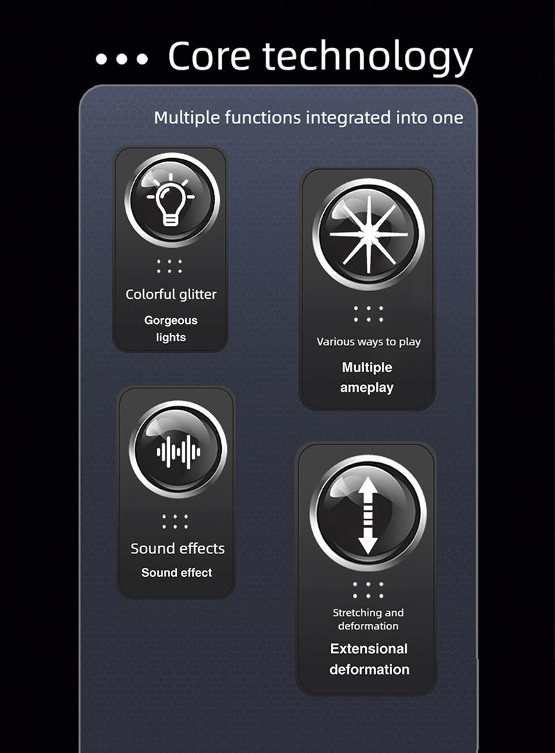 Thunder Star Scepter - Retractable Double-Ended Handheld Toy | Smart Sound-Activated Color Change & Dynamic Lighting Effects with Built-in High-Capacity Battery | Gift Giving | Handheld Toy | Handheld Sword | Children's Toy / Kids' Toy | Gift for Children