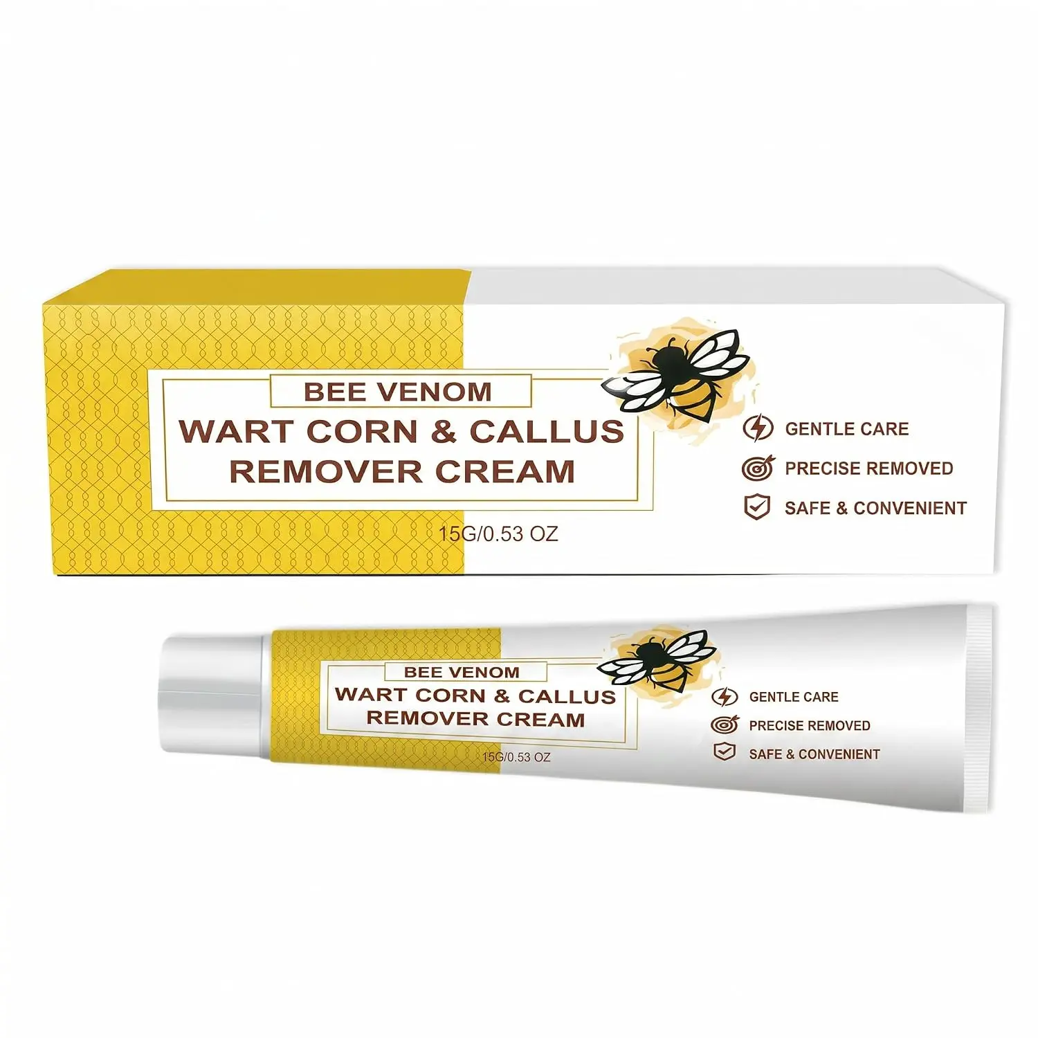 Bee Venom Rough Skin Remover Cream - Safe, Portable Body Balm for Calluses, Corns & Warts