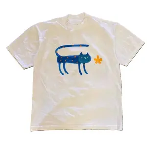 Cobalt Blue Cat Graphic Tee Size S-5XL