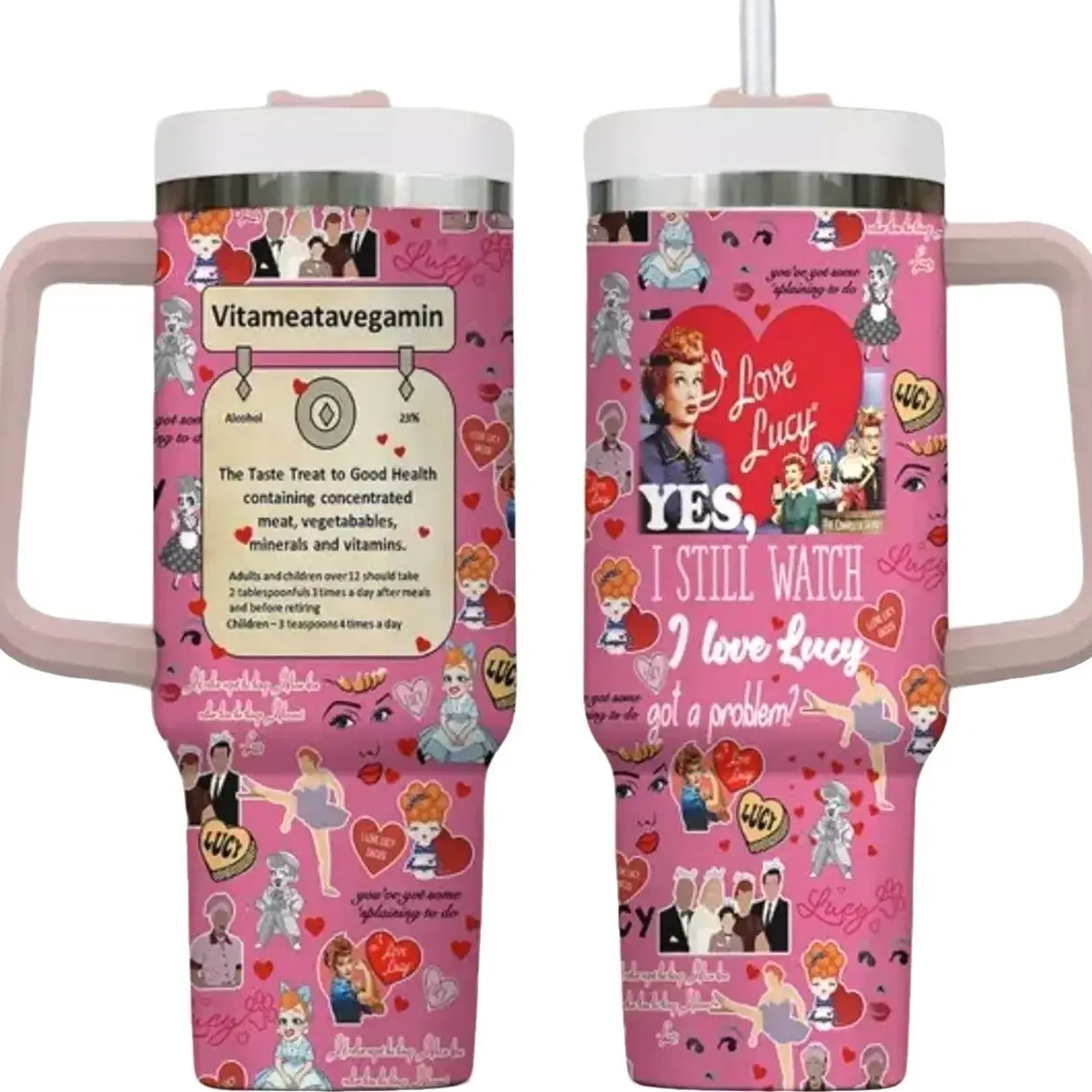 Hot Pink I Love Lucy Customized 30oz or 40 Oz Tumbler CP