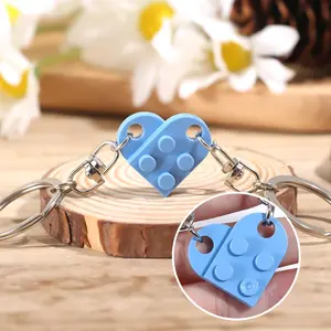 Matching Couple Heart Keychain for Boyfriend Girlfriend Christmas Valentine's Day Gifts Her Him Set Basic Design Compatible ﻿