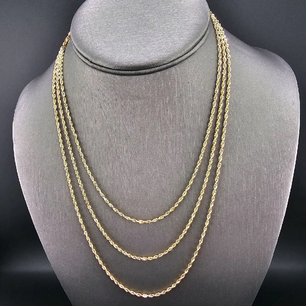 Unisex 10K Gold Necklace Chain - 1.89 mm Thickness, 16-20 In Multi-Size, Gift-Ready Perfect Gift for Adults