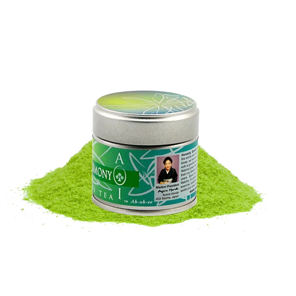 Ceremonial Matcha -  Organic Green Tea  - 100% Pure- High Caffeine - Imported from Japan - Premium Matcha Powder - 1 oz Sealed Tin  - Enjoy with  Lattes & Smoothies