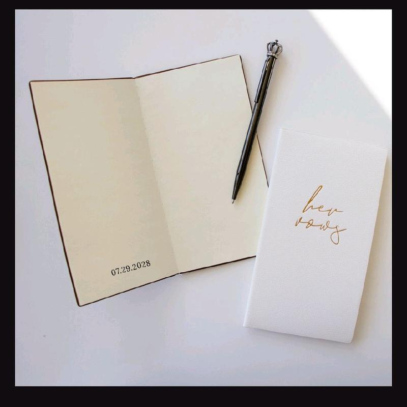 Wedding Vows Book His & Her Vows Book - Elegant Brown and White Covers for Romantic Marriage Ceremony