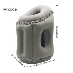 Portable Inflatable Nap Pillow for Airplane Train Long Distance Travel, Lumbar Support Rest Cushion, Comfortable Midday Sleep Aid