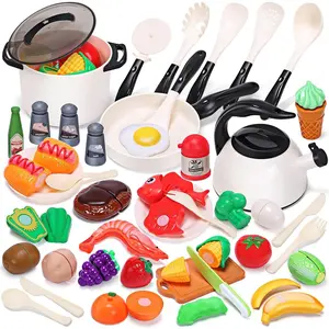 F-MTS31  Play Kitchen Accessories Toy, Play Food Sets for Kids Kitchen, Pretend Kitchen Set for Kids with Play Pots, Pans, Toddler Kitchen Playset Kitchen Toys for Girls Boys