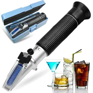Alcohol Refractometer for Spirit Alcohol Volume Percent Measurement with Automatic Temperature Compensation (ATC), Range 0-80% v/v