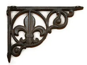 Fluer De Lis Design Wall Mounted Shelf Supprts for Home Storage - Decorative Corner Brackets