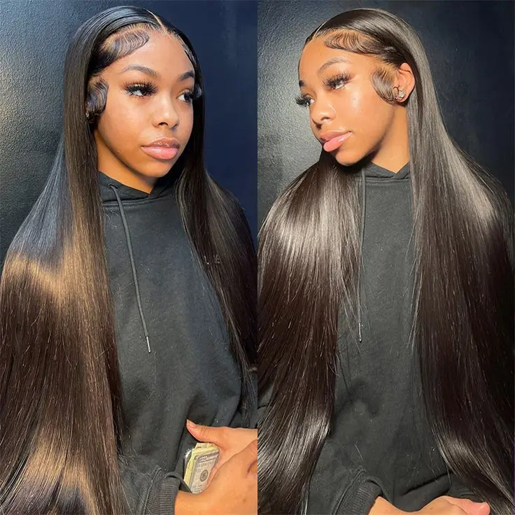 URody Straight HD Transparent Lace Front Wigs Human Hair 13x4 Human Hair Wigs for Women Straight Lace Frontal Wigs Glueless Lace Front Wigs