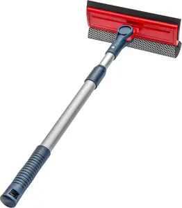 Professional 2-in-1 Window Squeegee Window Cleaner With Sponge and Soft Rubber Strip, Telescopic Extension Pole 20" - 30"(50cm-76cm), Adjustable To Clean From Multiple Angles