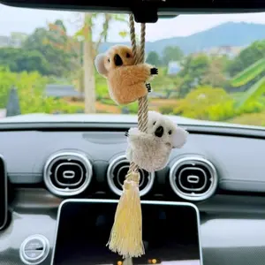 Creative Cute Koala Car Hanging Ornament, High-End Rearview Mirror Decoration, Car Interior Pendant, Stylish Vehicle Accessory