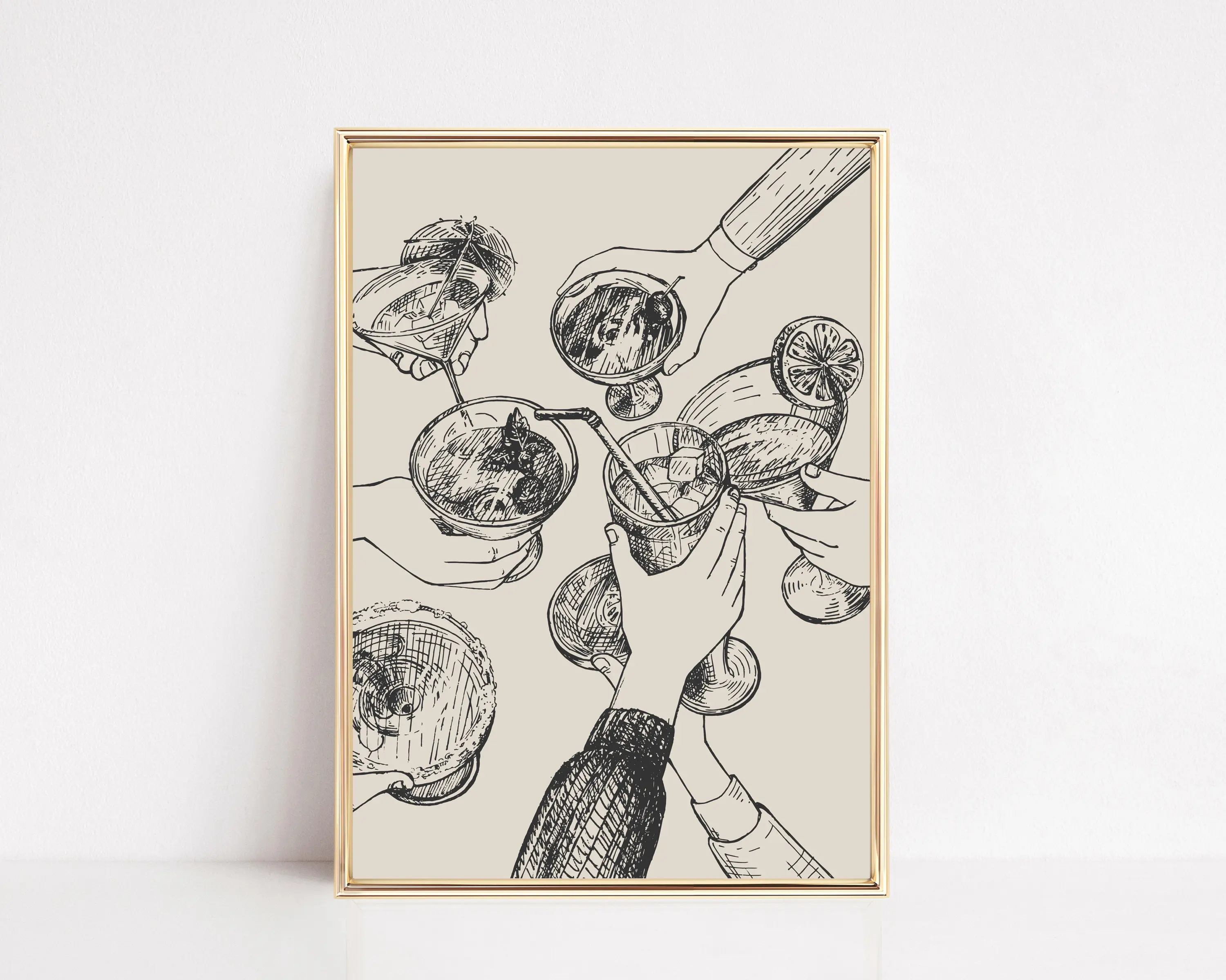 Bar Cart Poster, Cheers Poster, Bar Cart Decor, Retro Kitchen Wall Art Poster Prints No Framed, Gifts For Friend, Bedroom Wall Decor, Wall Art Home Decor, Modern Wall Art, Gifts For Bestie