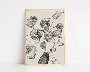Bar Cart Poster, Cheers Poster, Bar Cart Decor, Retro Kitchen Wall Art Poster Prints No Framed, Gifts For Friend, Bedroom Wall Decor, Wall Art Home Decor, Modern Wall Art, Gifts For Bestie