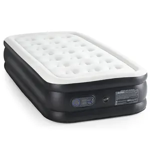 18" Twin Air Mattress with Built-in Pump - Double Height Blow Up Bed for Home & Camping | Non-Slip, 660 lbs Capacity | Fast Inflation & Portable | Guest & Travel Ready