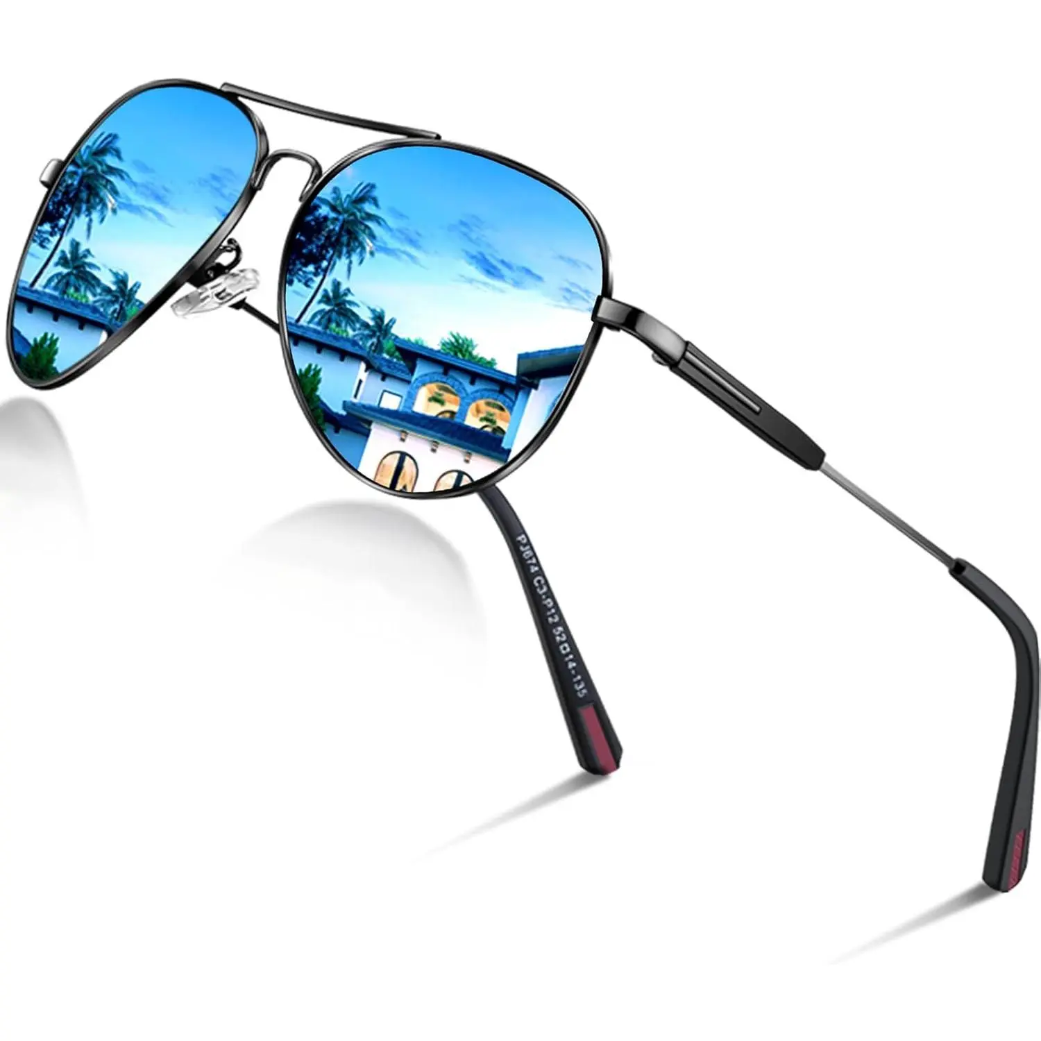 Aviator Sunglasses for Men Women Polarized Retro  Shades, Mirrored for Driving, UV Protection