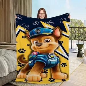 P-PatrolS Cartoon P-PAWS Printed Comfortable And Soft Sofa Living Room Bed Bedroom Blanket Kids Blanket Suitable For Travel Gifts Father's Day Children's Day Thanksgiving Holiday Gifts For Family Children Boys Girls Flannel Throw Cute All Season