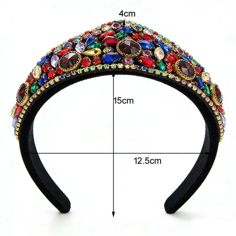 Multi Color Statement Crystal Rhinestone Headband NEW Rhinestone Headband for Women / Statement Headband / Jeweled  main image 4