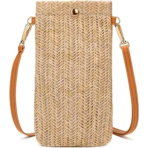 Small Crossbody Straw purse Lightweight Summer Beach Phone Bag for Women