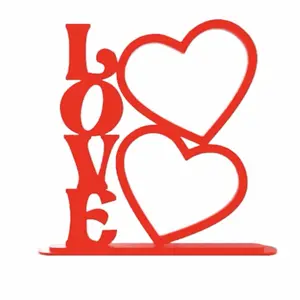 Love Frame Stand with Photo Option - Red Heart Design for Valentine's Day Gifts