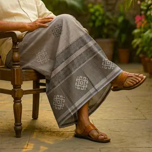 ExclusiveX Lungi Grey Modern Premium Look Smooth Comfortable Fit