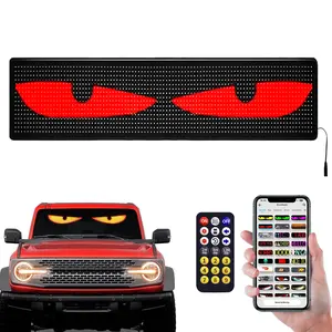 Programmable LED Sign, Devil Truck Wink Sticker, Scrolling Message Store Sign, Flexible Digital Display Matrix Panel, DIY Custom Text Doodle Animation, for Stores, Cars & Parties