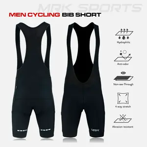 Cycling Bib Shorts for Men - Black, Adjustable Fit, Comfortable Design, Ideal for Cycling
