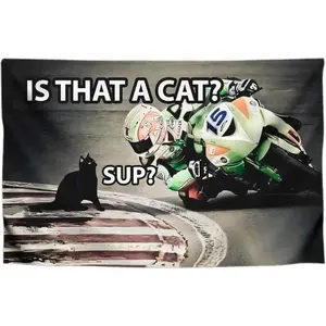 Tapestry  Meme Funny Flags "Is That a Cat?" Сontrast Scene - Tapestries for Bedroom Wall Decor - Inspirational Cool Polyester Banners for Room College Dorm. Multiple sizes are available for selection. Hanging