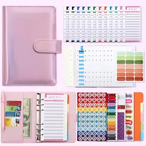 Budget Planner Binder Set, 9-Piece Kit Includes Budget Book, 12 Sheets, 8 Pockets, 40 Writable Pages, Stickers, Home Office School Supplies