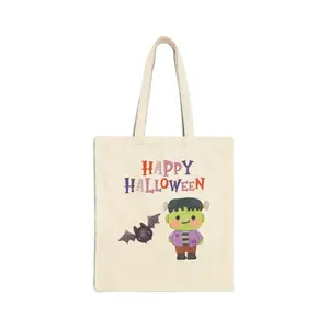 Cute Frankenstein Trick or Treat Canvas Tote Bag