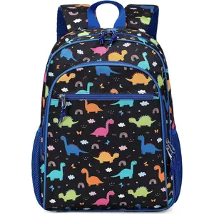 Kids Backpack for Kindergarten Preschool Boys Backpack Kids School Bags Child Lightweight Elementary School Bookbags Cute Gifts Dinosaur Blue Black