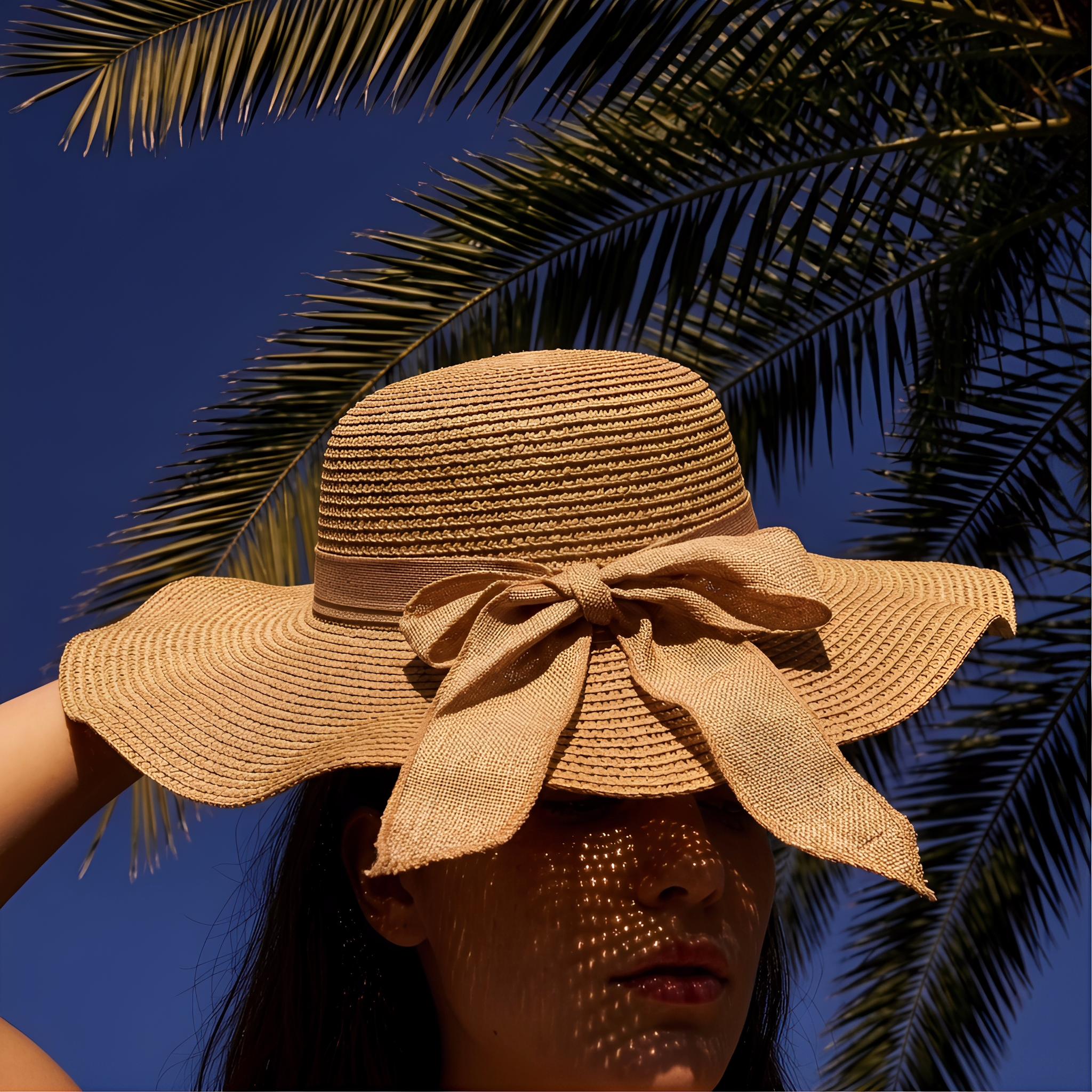 [Summer Limited Edition] Free Sun Hat with Bag Purchase! Women’s Handmade Straw Tote Bag + Foldable Sun Hat Set, Large-Capacity Handwoven Beach Bag for Summer Vacation #summerwins