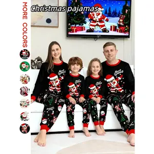 2-Piece Long-Sleeve & Pants Christmas Couples’ Sleepwear Set, Men/Women Homewear, Kids’ Pajamas, Holiday Family Matching