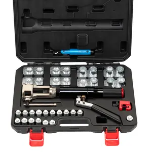 Garvee Professional Hydraulic Brake Line Flaring Tool Kit, 45° Double Glow Set for 3/16"–1/2" Tubing – Includes 33PCS Dies, Tube Cutter, Deburrer – Automotive Brake Repair for Copper & Steel Lines
