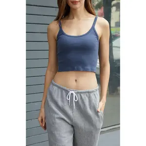 John Galt Women's Navy Beyonca Cropped Tank Top